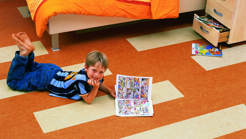 linoleum podlaha Haro Linett creme + caramel linoleum podlaha Haro Linett creme + caramel